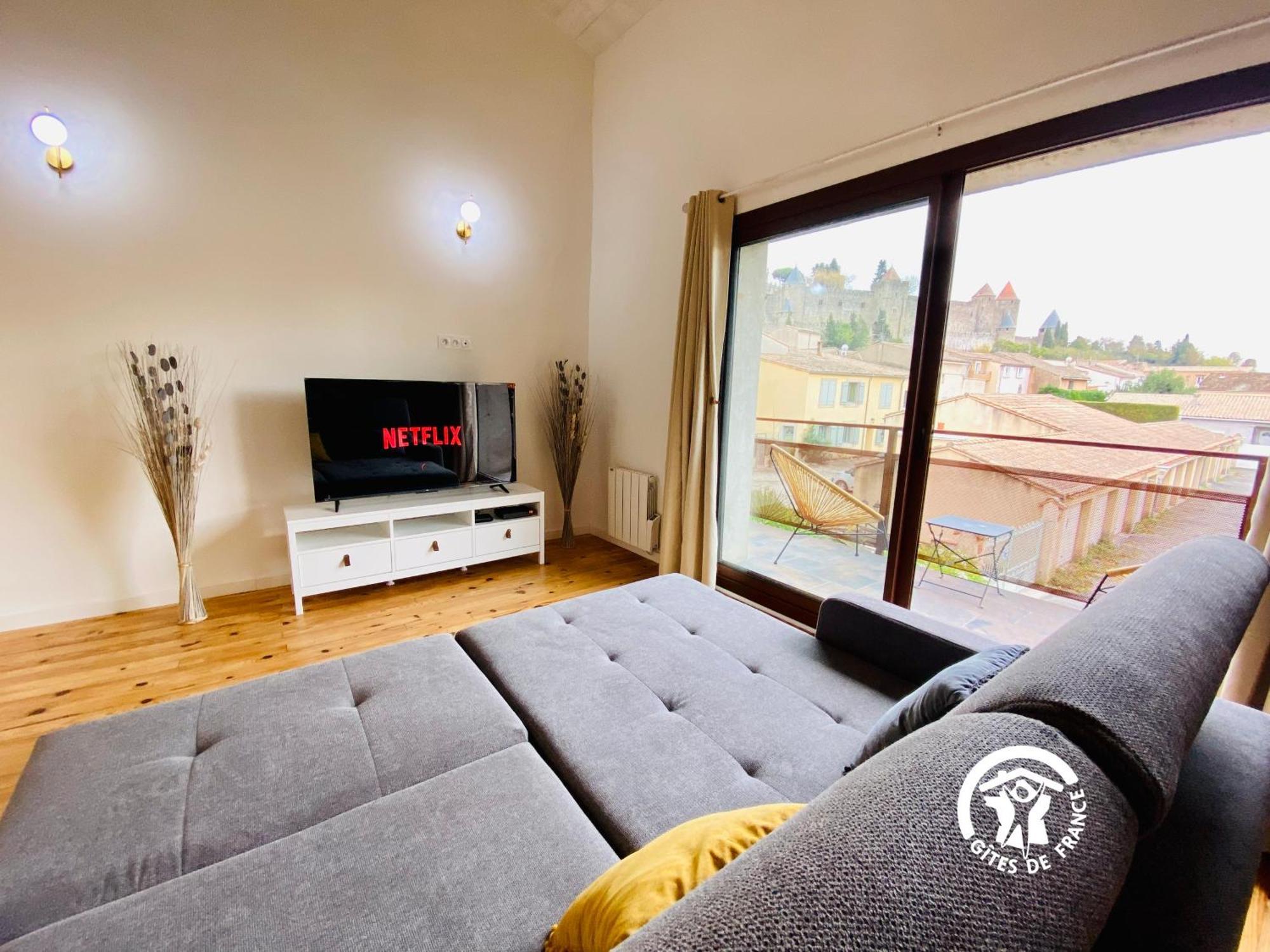 Loft Cocon Climatise - Imprenable Vue Sur Le Chateau Comtal カルカソンヌ エクステリア 写真