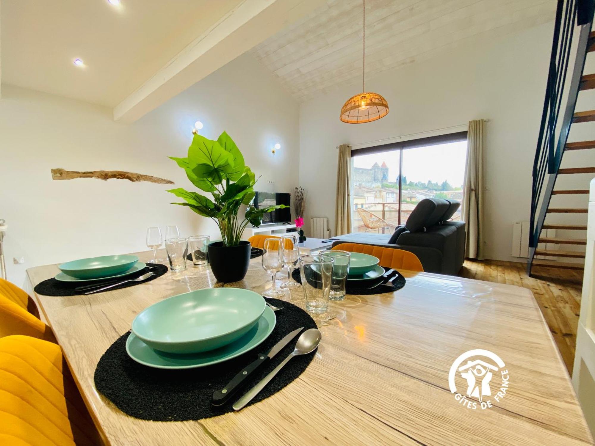 Loft Cocon Climatise - Imprenable Vue Sur Le Chateau Comtal カルカソンヌ エクステリア 写真